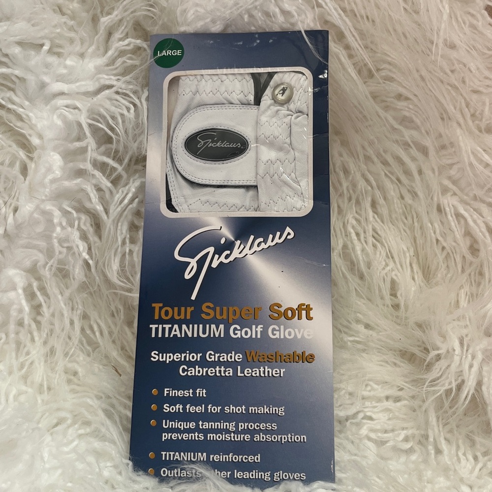 Men’s Golf Glove, left hand, white and black size large